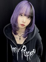 コエル(KOER)&nbsp;パープル × ブラックセクションカラー