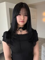 レノ 直江店(RENO)&nbsp;顔周りレイヤー/ブルーブラック/髪質改善カラー