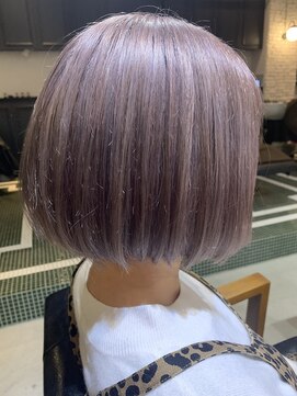 リアン(Lien) Lien☆ラベンダーベージュ×小顔ミニボブ×ハイライトカラー