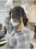 韓国くびれヘア似合わせカットブリーチなしアースカラー