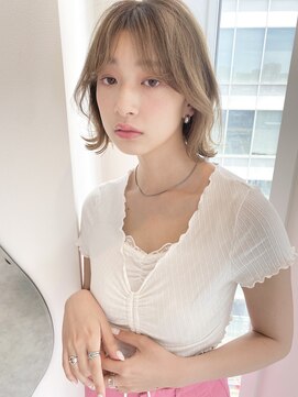 レミエ ダイカンヤマ(lemiie) レイヤーボブ☆ボブにレイヤーを入れて☆ベージュカラー