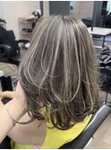 ハイライトカラーケアブリーチレイヤーカットくびれヘアカット