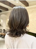 ミディアムレイヤー/レイヤーカット/アッシュベージュ/銀座