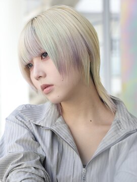 エムスラッシュ ソル センター南(M.SLASH SOL) ホワイトラベンダー/厚めバング/ウルフミディアム/SOLセンター南
