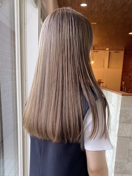 ミルヘアデザイン(mil hair design) ミルクティーベージュダブルカラーインナーカラーケアブリーチ