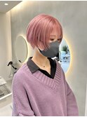 ショート/ピンクヘア/ピンクベージュ/ハンサムショート