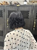 黒髪ニュアンスパーマボブ小顔ゆるふわウェーブ20代30代40代