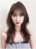 美髪レイヤーカット/顔まわりレイヤー/くびれミディアムレイヤー