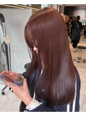 ブリーチなしダブルカラーでつくるツヤツヤのオレンジブラウン