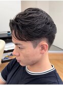 曲がるメンズ縮毛矯正×ショートセンターパート/名古屋/名駅