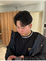 ガリカ 博多(Gallica)&nbsp;メンズパーマ/前回のパーマを活かしたくせ毛風のメンズショート