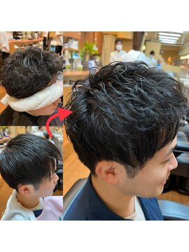 ヨシザワインク ハコザキ 水天宮前 日本橋人形町(YOSHIZAWA Inc.HAKOZAKI) ツーブロックショート×アイロンパーマ【Before After】