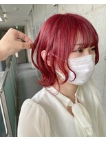 ガルボ ヘアー(garbo hair)&nbsp;#ガルボ#ハイトーン#ブリーチ#髪カリスマ#レッドカラー