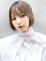前髪パーマ/グレーベージュ/アッシュブラック/黒髪/銀座