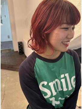 バローチェ 大阪 堀江(Barouche) 【Barouche/中島綾子】　オレンジヘア　ボブ　堀江