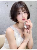 丸みナチュラルショート×ララブラウン
