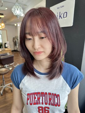 リコバイアフロート(riko by afloat) レイヤーカット/レッドブラウン/ブリーチなしダブルカラー