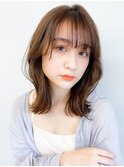 韓国風エギョモリ★くびれ外ハネミディ大人可愛い小顔20代30代