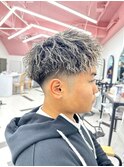ツイストパーマ　シャドウパーマ　ホワイトメッシュ　八王子駅
