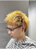 外国風マレットヘアテーパーフェード