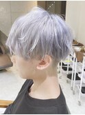 ツーブロックマッシュ/ホワイトシルバー
