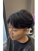 センターパート×ニュアンスパーマ