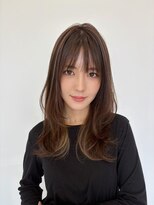 ルージュシー 堀江(RU10C) セミロングショートヘアウルフパーマミルクティーベージュ