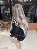 ホワイトシルバーローライト×60cmシールエクステ