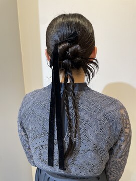 グレイスアンジュ 名駅(Grace Unge) 名古屋 カチモリ ヘアセット×ベロアリボン
