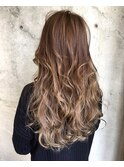 garbo大人気!LAグラデーションcolor×波ウェーブMIX巻き