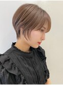 グレーシルキーベージュ 大人マッシュショート 斜めバングt814
