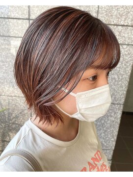 ヘアメイク アージュ 大野城 下大利店(HAIR MAKE age) レイヤーショート×ハイライト　20代30代40代