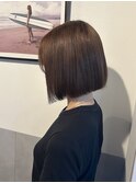 20代30代40代前下がりボブブリーチなしオリーブベージュ