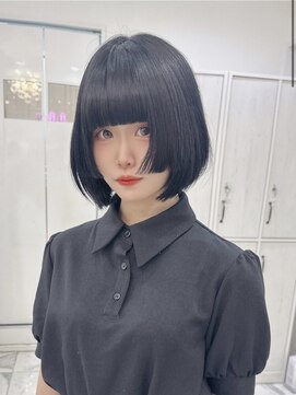 リルミー ミュエナ 大須 矢場町(Lilme myuena) ナチュラルボブ×姫カット×重め前髪 *Lilmeひめの*