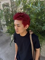 レーヴバイリコ 三軒茶屋(Reve by liko)&nbsp;スパイキーショート/ブリーチ/レッドカラー/ブリーチデザイン