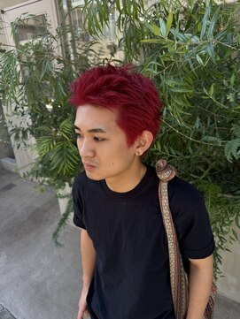 レーヴバイリコ 三軒茶屋(Reve by liko) スパイキーショート/ブリーチ/レッドカラー/ブリーチデザイン