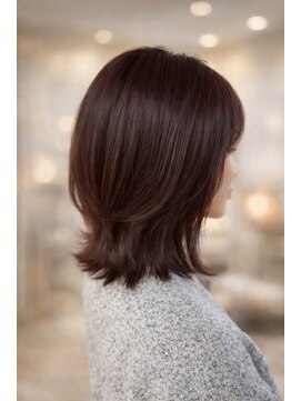 クオリス 上板橋店(QUALIS) 20代30代◎髪質改善外ハネミディ×ピンクブラウンカラー艶髪