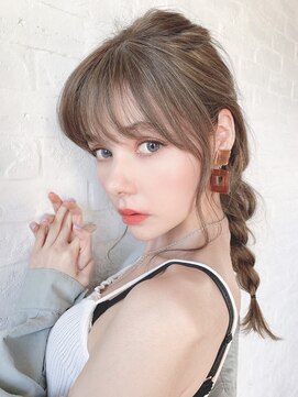 ジーナ 池袋(Zina) 【Zina　池袋】イメチェン毛先パーマ耳かけ×フォギーベージュ