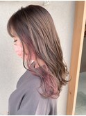 ベージュxピンクベージュ