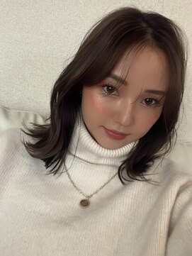 メロウ(MELLOW) ブチーチハイライト×グレージュ×毛先ぱっつん