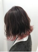 くびれヘアアプリコットオレンジ夏ハイライトカラー