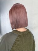 ピンクボブ_チェリーブラウンフェミニンロング_ba371552