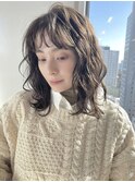 顔周り似合わせ◎愛されウェーブこなれミディレイヤーカット小顔