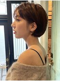 大人可愛い/ショートボブ/切りっぱなしボブ/小顔ボブ/20代30代