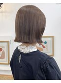 オリーブベージュ　ボブ　LAケラチントリートメント