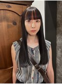 【山本開生】前髪インナーオレンジカラー×黒髪ストレート