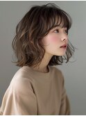 ★グレージュデザインカラーハッシュカットツートンカラーボブ