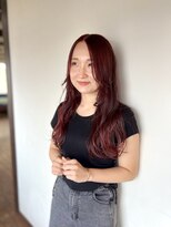 ケセラ(quesera)&nbsp;秋色レッドカラーとゆるっとカールロング