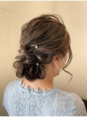 結婚式お呼ばれシニヨン