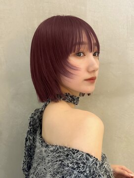 ロンドエニカ 大宮(Lond enika) 黒髪ボブルフネビージュ小顔レイヤーカットウルフカット